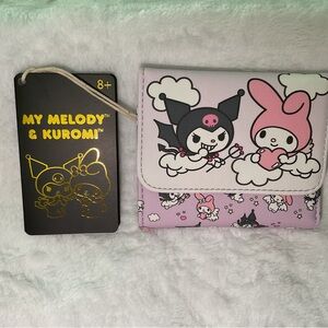 Loungefly Black & Pink My Melody Kuromi Bifold Wallet
